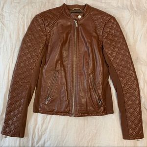 Express Moto Leather Jacket Cognac S